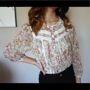 Skies Are Blue Floral Blouse